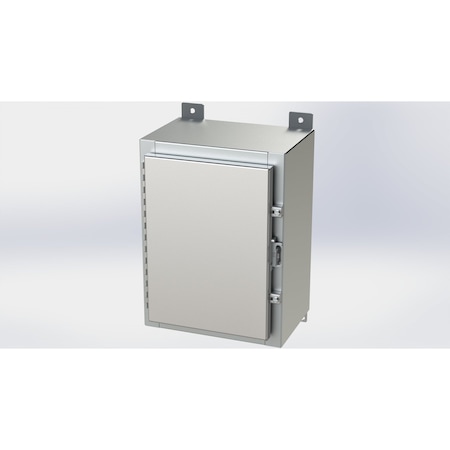 Saginaw Control & Engineering Padlockable Hasp Electrical Enclosures, 16 in H, 8 in D, 12 in W, NEMA 4X, 316 Stainless Steel SCE-16H1208SS6LP